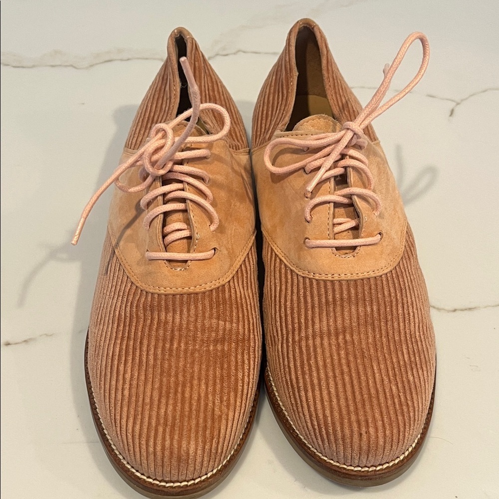 Anthropologie Blush Pink Corduroy Oxford Loafers Spain Sz 39 US 8.5 - Picture 5 of 12